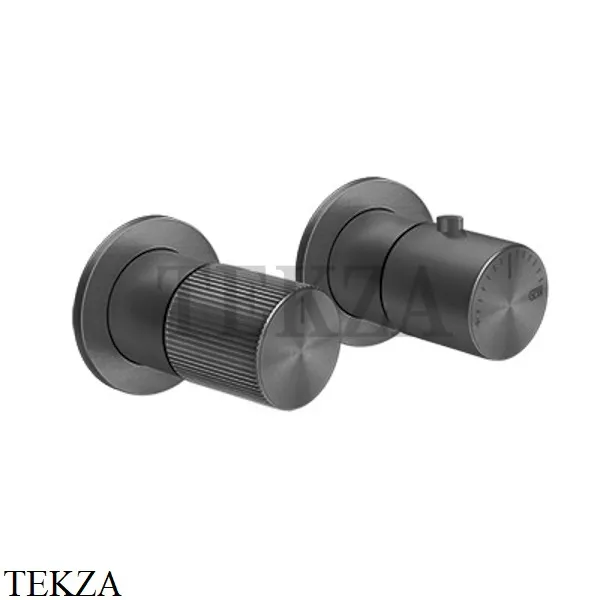Gessi Habito RIGATO Термостат для душа на 1 поток, внешняя часть 70532-707, Black Metal Brushed