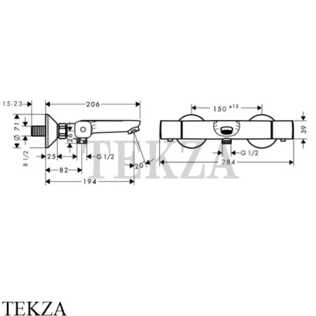 Hansgrohe Ecostat Universal Термостатический смеситель для ванны 13123000, хром глянец