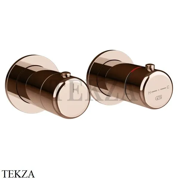 Gessi Goccia Термостат для душа, 3 потока, внешняя часть 33136-123, Copper GHRC