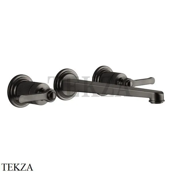 Gessi VENTI20 Смеситель для раковины на 3 отв. длинный, внешняя часть 65090-707, Black Metal Brushed