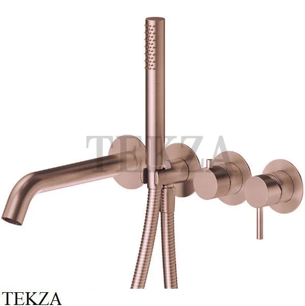 Newform X-Steel 316 Смеситель для ванны с гарнитуром, внешняя часть 69668EX.59.067, PVD Brushed copper bronze