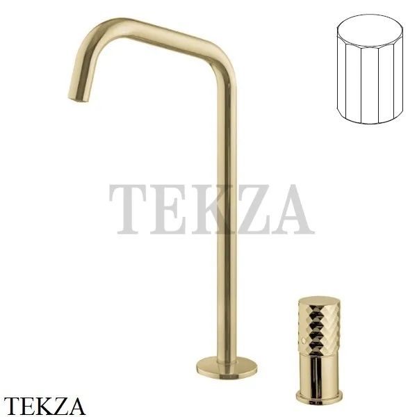 FIMA Carlo Frattini Spillo TECH V Смеситель для раковины, с донным клапаном F3271TNDVHS, Brushed Champagne