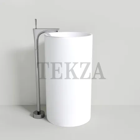 NT Bathroom NT405 Verona Раковина напольная 82,5 слив в стену, из литого камня Solid Surface, белый матовый