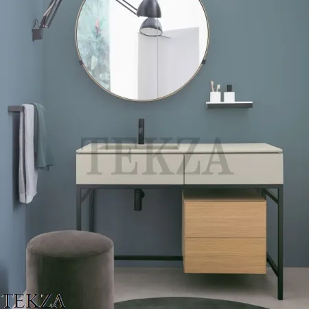 CIELO MILANO Консоль с керамической раковиной и ящиком, Polvere-черный