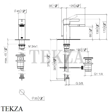 Dornbracht IMO Смеситель для биде, с донным клапаном 33600671-33, черный матовый