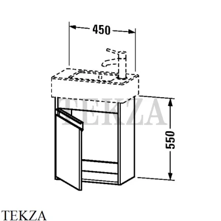 Duravit Ketho Тумба подвесная под раковину KT6629R2222, 1 распашная дверца, белый глянец