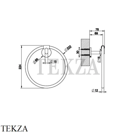 Gessi ANELLO Держатель кольцевой для полотенца 63809-299, Black XL