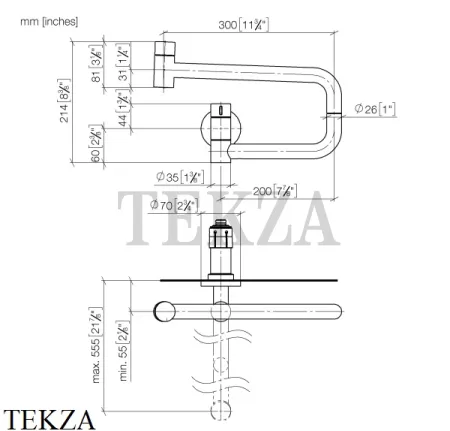 Dornbracht Tara Ultra POT FILLER Вентиль холодной воды 30805875-00, хром глянец