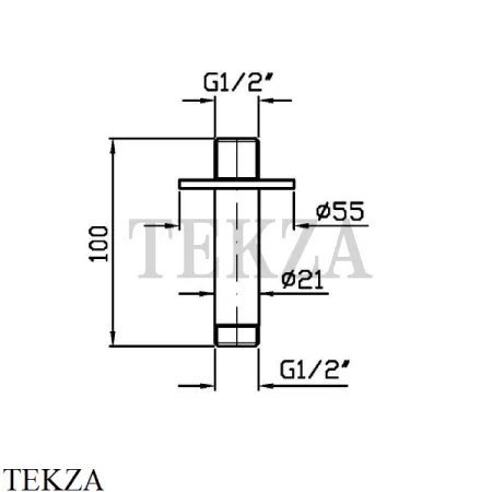 Zucchetti  Держатель потолочный 10 для верхнего душа Z93232.XP81, brushed total black PVD