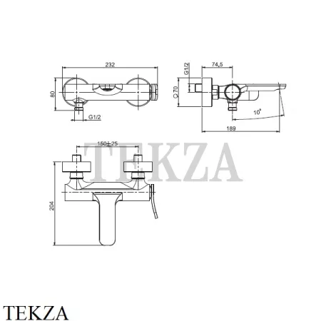 FIMA Carlo Frattini FLO Смеситель для ванны, без гарнитура, F3804/1BS, белый матовый