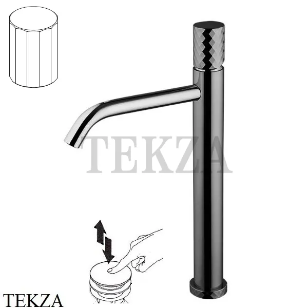FIMA Carlo Frattini Spillo TECH V Смеситель для раковины, с донным клапаном F3031T/HXSVCS, Brushed black chrome