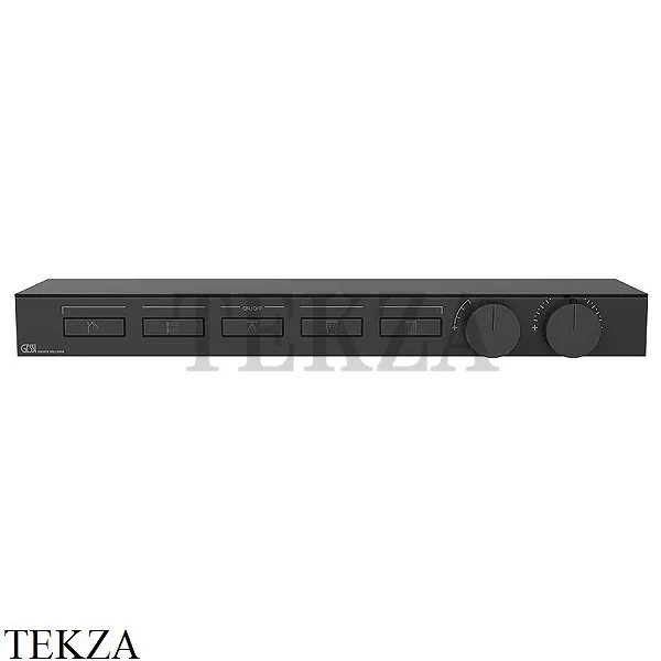 Gessi HI-FI Термостатический смеситель с полочкой, на 5 потоков, внешняя часть 63028-707, Black Metal Brushed PVD