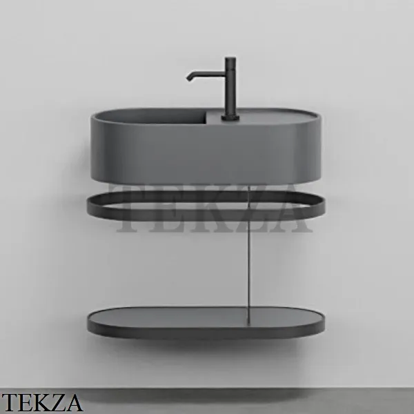 Cielo Les Petites Ovale 60 Консоль с раковиной LPLAO60, керамическая полка, Lavagna