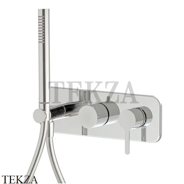 FIMA Carlo Frattini SNAP Смеситель для душа с гарнитуром, внешняя часть F3129WX2SN, Brushed nickel