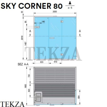 Effegibi SKY CORNER 80 Сауна домашняя финская или BIO SA55400019