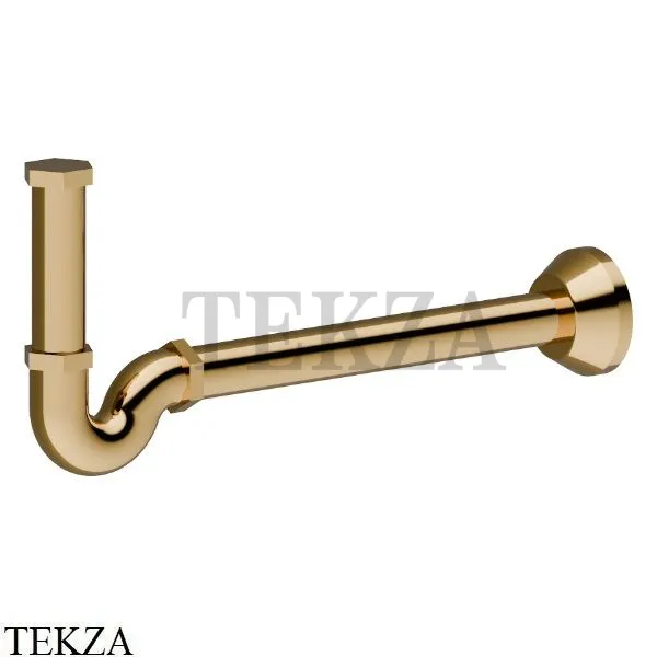 Newform Сифон для раковины трубчатый, 212.61.020, PVD Glossy Gold