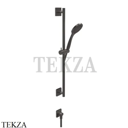 Gessi RILIEVO Штанга в комплекте с душевой лейкой и выводом для воды 59242-707, Black Metal Brushed