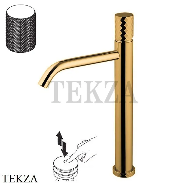 FIMA Carlo Frattini Spillo TECH G Смеситель для раковины, с донным клапаном F3031T/HXSGOS, Brushed gold