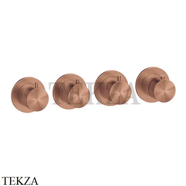 Gessi 316 SHOWER Термостат для душа на 3 выхода, внешняя часть 54336-708, Copper Brushed