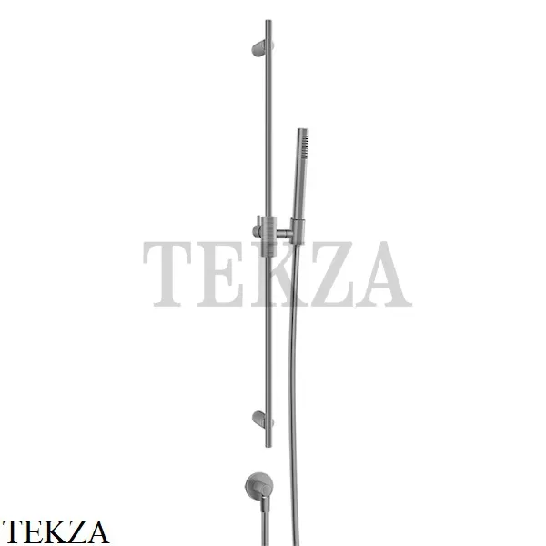Gessi Habito TRAME Штанга в комплекте с душевой лейкой и выводом воды 70342-149, Finox Brushed Nickel