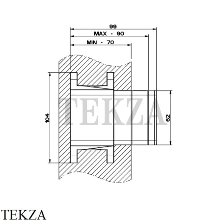 Gessi Скрытая часть для смесителя на 2 выхода 44639-031