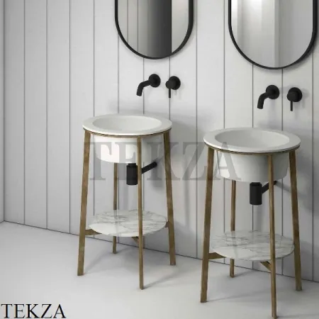 CIELO CATINO TONDO Консоль с керамической раковиной, Smeraldo-черный