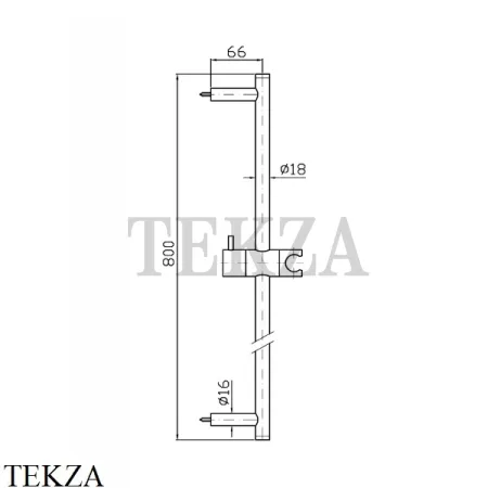 Zucchetti Настенная душевая штанга 80 см Z95201.C3, brushed nickel