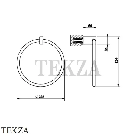Gessi Rettangolo Держатель для полотенца кольцевой 20909-299, Black XL