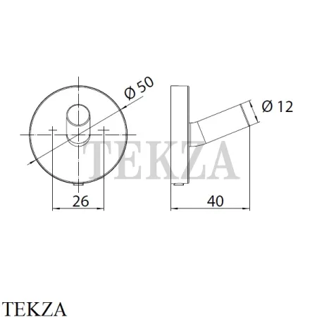 Emco Round Крючок для халата и полотенца 4375 001 00, хром глянец