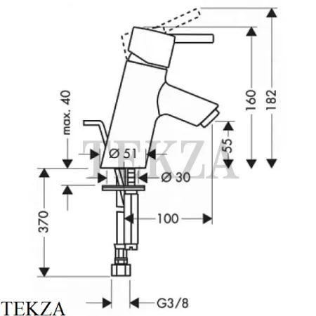 Hansgrohe Talis S Смеситель для раковины, с донным клапаном 32020000, хром глянец
