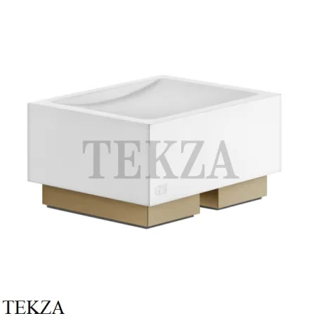 Gessi Rettangolo Мыльница настольная, композит белый 20825-726, Warm Bronze Br.
