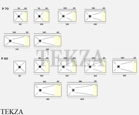ARBI IBRA LINEAR Душевой поддон 70х100 Geacril® с текстурой D201 MH cemento