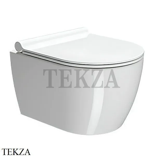 GSI PURA 46/F Унитаз подвесной ”Swirlflush” (безободковый) 8802FR211, сиденье микролифт slim, белый матовый