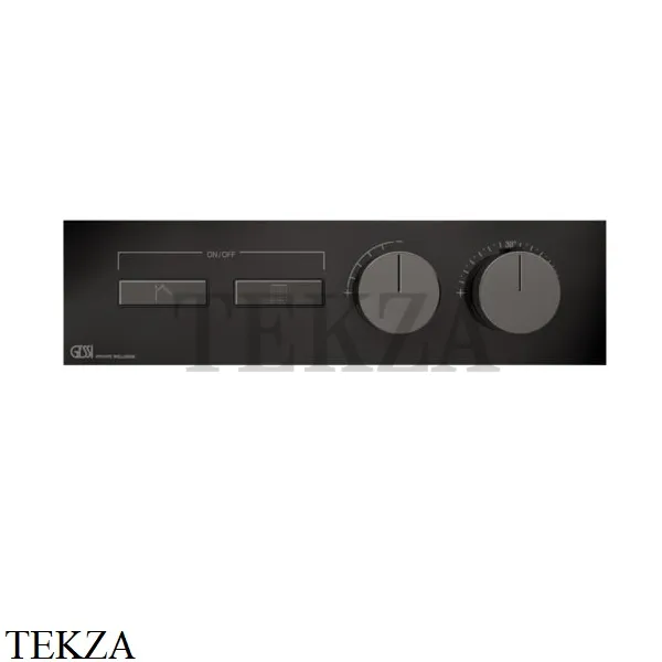Gessi HI-FI Термостатический смеситель на 2 потока, внешняя часть 63012-706, Black Metal PVD