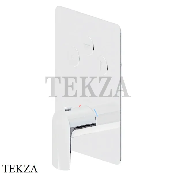 Newform Delta Zero Термостат для душа 3 потока select, внешняя часть 70430E.01.014, белый матовый