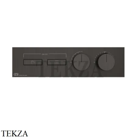 Gessi HI-FI Термостатический смеситель на 2 потока, внешняя часть 63012-707, Black Metal Brushed PVD