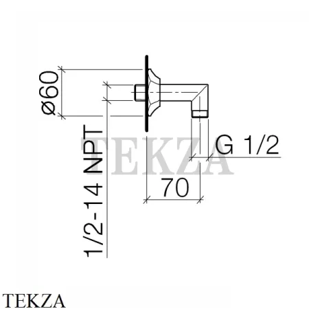 Dornbracht Madison Flair Настенное присоединительное колено 28450370-00, хром глянец