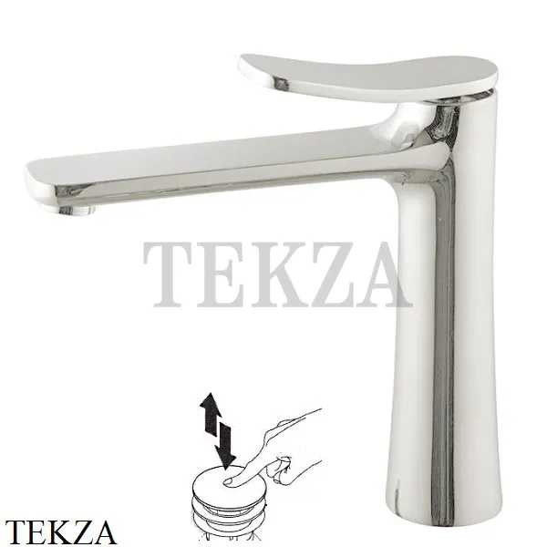 FIMA Carlo Frattini FLO Смеситель для раковины с донным клапаном, F3801LSN, Brushed nickel