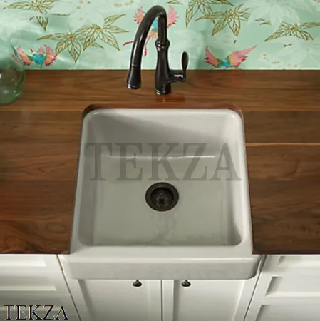 Kohler Whitehaven Мойка для кухни встраиваемая снизу с узким фартуком K-5664-0, чугун, белый глянец