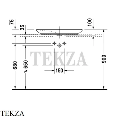 Duravit PuraVida Раковина накладная, без перелива 0370700000, белый глянец