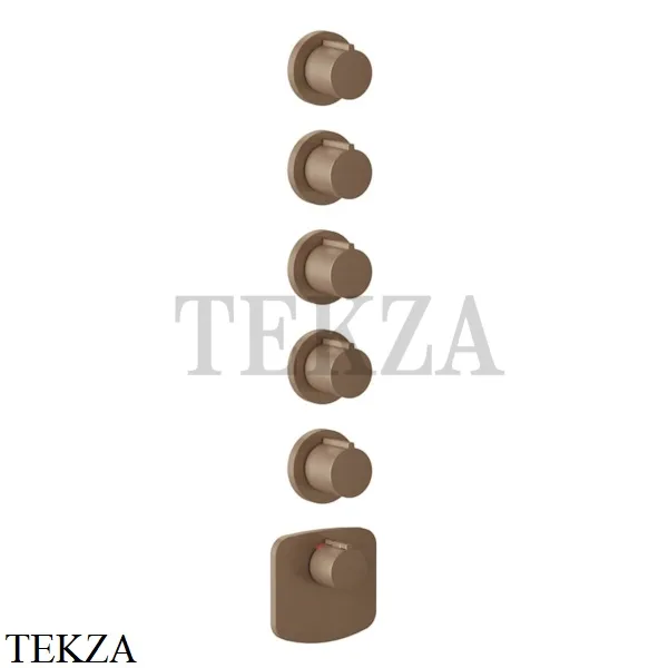 Gessi Ingranaggio-Anello Термостат для душа, 5 потоков, внешняя часть 43240-708, Copper Brushed