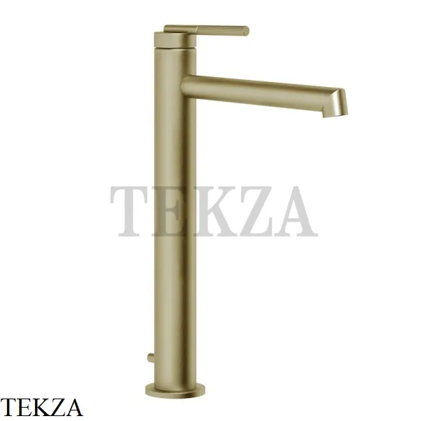 Gessi INGRANAGGIO Смеситель для раковины длинный, с донным клапаном 63505-727, Brushed Brass
