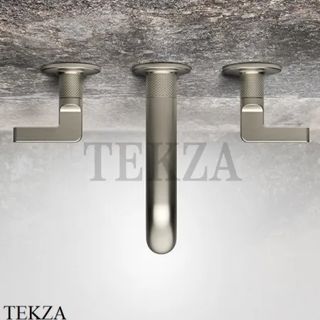 Gessi INCISO Смеситель на борт ванны с изливом, гарнитуром 58040-149, Finox Brushed Nickel