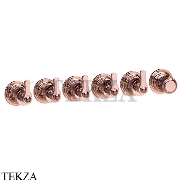 Gessi VENTI20 Термостат для душа, 5 потоков, внешняя часть 65340-030, Copper глянец