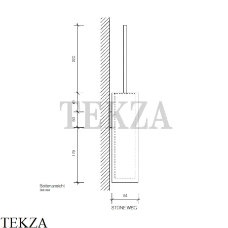 Decor Walther Stone White WBG Туалетный ершик настенный 0970954, белый матовый-хром глянец