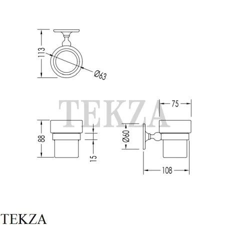 Devon&Devon CAVENDISH Стакан для зубных щеток, керамика WM03, золото светлое глянец