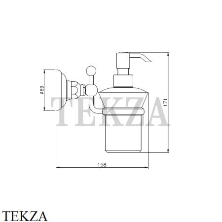 Nicolazzi CLASSICI Дозатор для мыла, керамика белая 1489OS, Brushed brass