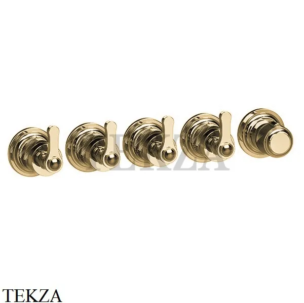 Gessi VENTI20 Термостат для душа, 4 потока, внешняя часть 65338-727, Brushed Brass
