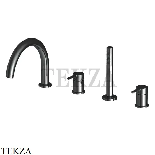 FIMA Carlo Frattini SNAP Смеситель на борт ванны, с гарнитуром F3124NCS, Brushed black chrome