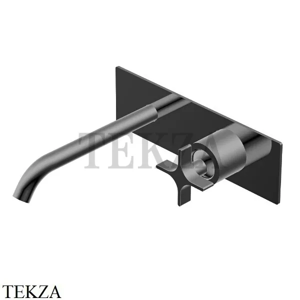 Ritmonio Diametro35 Cross Смеситель для раковины 193, внешняя часть PR53AL102 F31, Frosted Black Chrome
